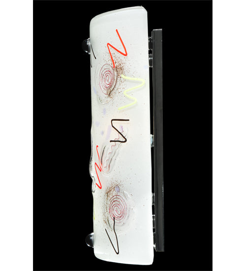 Meyda Lighting Metro Fusion 9" Black Super Nova Wall Sconce With Clear White Shade Glass
