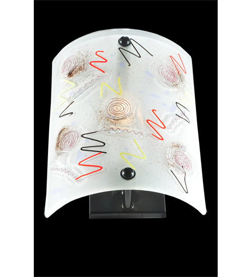 Meyda Lighting Metro Fusion 9" Black Super Nova Wall Sconce With Clear White Shade Glass