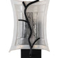 Meyda Lighting Metro Fusion 9" Black Twigs Wall Sconce With White Shade Glass