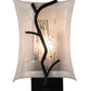 Meyda Lighting Metro Fusion 9" Black Twigs Wall Sconce With White Shade Glass