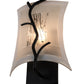 Meyda Lighting Metro Fusion 9" Black Twigs Wall Sconce With White Shade Glass