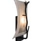 Meyda Lighting Metro Fusion 9" Black Twigs Wall Sconce With White Shade Glass
