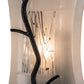 Meyda Lighting Metro Fusion 9" Black Twigs Wall Sconce With White Shade Glass