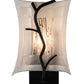 Meyda Lighting Metro Fusion 9" Black Twigs Wall Sconce With White Shade Glass