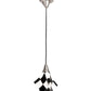 Meyda Lighting Metro Fusion 9" Brushed Nickel Handkerchief Grand Prix Mini Pendant Light With Black & White Shade Glass