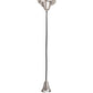 Meyda Lighting Metro Fusion 9" Brushed Nickel Handkerchief Grand Prix Mini Pendant Light With Black & White Shade Glass