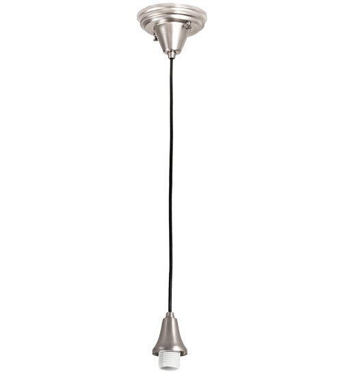 Meyda Lighting Metro Fusion 9" Brushed Nickel Handkerchief Grand Prix Mini Pendant Light With Black & White Shade Glass