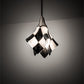 Meyda Lighting Metro Fusion 9" Brushed Nickel Handkerchief Grand Prix Mini Pendant Light With Black & White Shade Glass