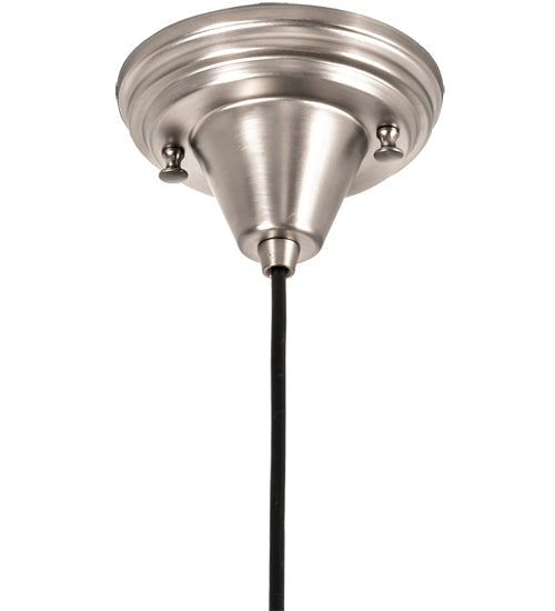 Meyda Lighting Metro Fusion 9" Brushed Nickel Handkerchief Grand Prix Mini Pendant Light With Black & White Shade Glass