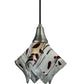 Meyda Lighting Metro Fusion 9" Brushed Nickel Handkerchief Ramoscelli Mini Pendant Light With White Iridescent Shade Glass