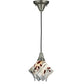 Meyda Lighting Metro Fusion 9" Brushed Nickel Handkerchief Ramoscelli Mini Pendant Light With White Iridescent Shade Glass