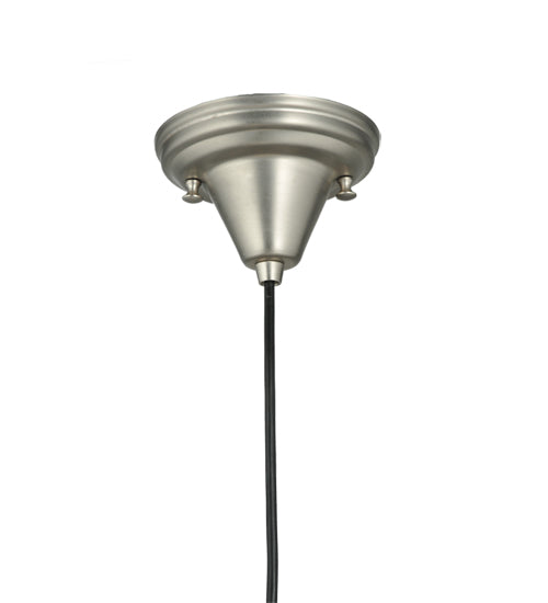 Meyda Lighting Metro Fusion 9" Brushed Nickel Handkerchief Ramoscelli Mini Pendant Light With White Iridescent Shade Glass