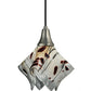 Meyda Lighting Metro Fusion 9" Brushed Nickel Handkerchief Ramoscelli Mini Pendant Light With White Iridescent Shade Glass