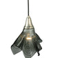 Meyda Lighting Metro Fusion 9" Brushed Nickel Super Nova Mini Pendant Light With Black Fused Shade Glass