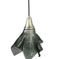 Meyda Lighting Metro Fusion 9" Brushed Nickel Super Nova Mini Pendant Light With Black Fused Shade Glass