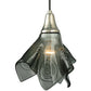Meyda Lighting Metro Fusion 9" Brushed Nickel Super Nova Mini Pendant Light With Black Fused Shade Glass