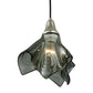 Meyda Lighting Metro Fusion 9" Brushed Nickel Super Nova Mini Pendant Light With Black Fused Shade Glass