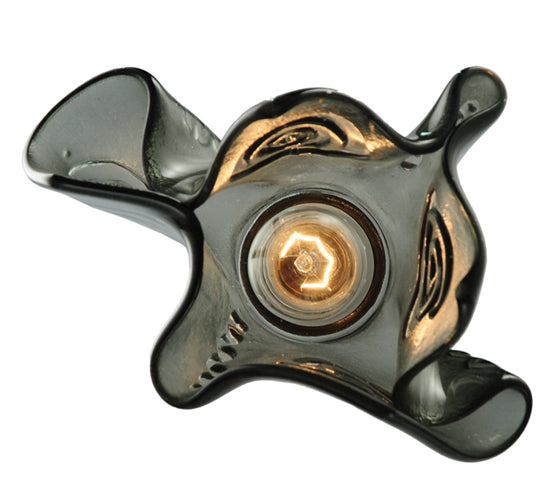 Meyda Lighting Metro Fusion 9" Brushed Nickel Super Nova Mini Pendant Light With Black Fused Shade Glass