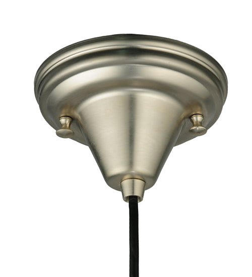 Meyda Lighting Metro Fusion 9" Brushed Nickel Super Nova Mini Pendant Light With Black Fused Shade Glass