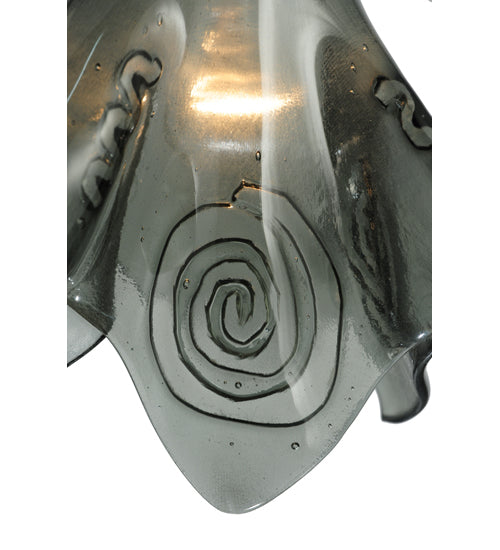 Meyda Lighting Metro Fusion 9" Brushed Nickel Super Nova Mini Pendant Light With Black Fused Shade Glass