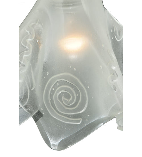Meyda Lighting Metro Fusion 9" Brushed Nickel Super Nova Pendant Light With Sandblasted Clear Shade Glass
