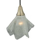 Meyda Lighting Metro Fusion 9" Brushed Nickel Super Nova Pendant Light With Sandblasted Clear Shade Glass