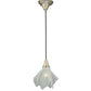 Meyda Lighting Metro Fusion 9" Brushed Nickel Super Nova Pendant Light With Sandblasted Clear Shade Glass