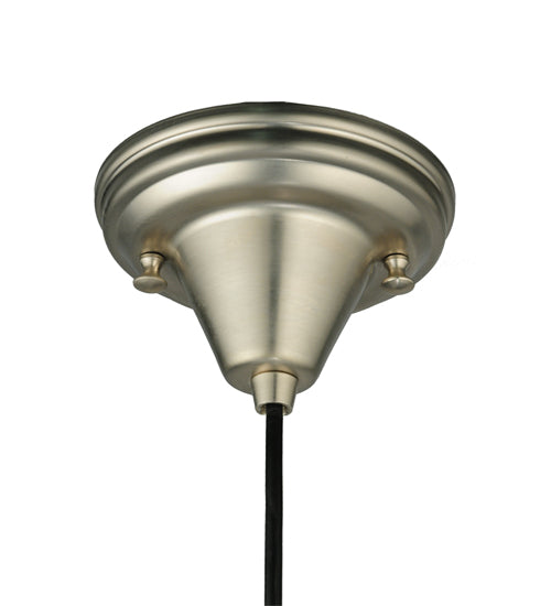 Meyda Lighting Metro Fusion 9" Brushed Nickel Super Nova Pendant Light With Sandblasted Clear Shade Glass