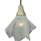 Meyda Lighting Metro Fusion 9" Brushed Nickel Super Nova Pendant Light With Sandblasted Clear Shade Glass