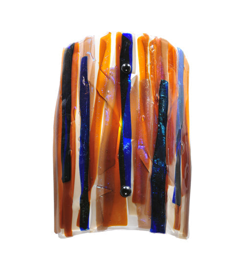 Meyda Lighting Metro Fusion 9" LED Frosted Oceano Wall Sconce With Multi-Colored Iridescent Shade Glass
