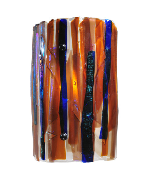 Meyda Lighting Metro Fusion 9" LED Frosted Oceano Wall Sconce With Multi-Colored Iridescent Shade Glass