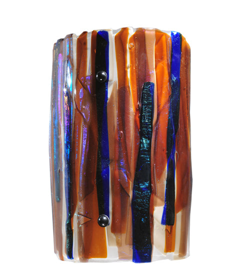 Meyda Lighting Metro Fusion 9" LED Frosted Oceano Wall Sconce With Multi-Colored Iridescent Shade Glass
