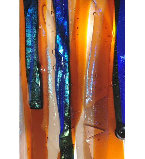 Meyda Lighting Metro Fusion 9" LED Frosted Oceano Wall Sconce With Multi-Colored Iridescent Shade Glass