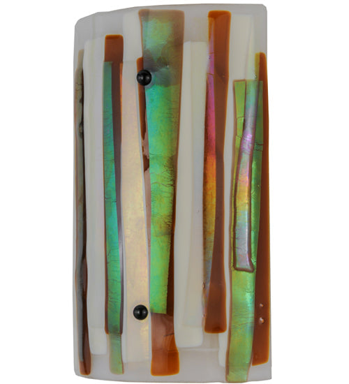 Meyda Lighting Metro Fusion 9" Marina Dimmable LED Wall Sconce With Multi-Colored Shade Glass