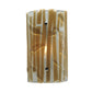 Meyda Lighting Metro Fusion 9" Nickel Bambu Wall Sconce With Beige and Clear Shade Glass