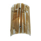 Meyda Lighting Metro Fusion 9" Nickel Bambu Wall Sconce With Beige and Clear Shade Glass