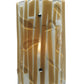 Meyda Lighting Metro Fusion 9" Nickel Bambu Wall Sconce With Beige and Clear Shade Glass