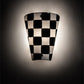 Meyda Lighting Metro Fusion 9" Nickel Handkerchief Grand Prix Wall Sconce With Black & White Shade Glass