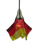 Meyda Lighting Metro Fusion 9" Nickel Handkerchief Stratos Solare Mini Pendant Light With Orange & Yellow Shade Glass