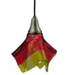 Meyda Lighting Metro Fusion 9" Nickel Handkerchief Stratos Solare Mini Pendant Light With Orange & Yellow Shade Glass