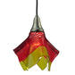 Meyda Lighting Metro Fusion 9" Nickel Handkerchief Stratos Solare Mini Pendant Light With Orange & Yellow Shade Glass