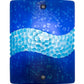 Meyda Lighting Metro Fusion 9" Nickel Marea Wall Sconce With Blue Pebbles Shade Glass