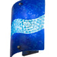 Meyda Lighting Metro Fusion 9" Nickel Marea Wall Sconce With Blue Pebbles Shade Glass