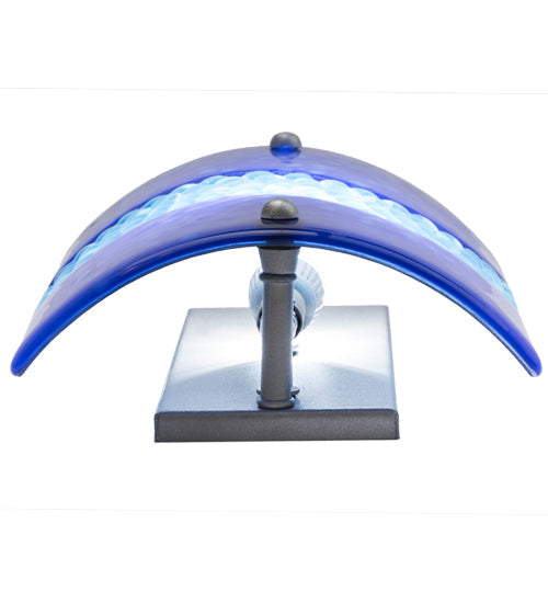Meyda Lighting Metro Fusion 9" Nickel Marea Wall Sconce With Blue Pebbles Shade Glass