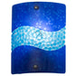 Meyda Lighting Metro Fusion 9" Nickel Marea Wall Sconce With Blue Pebbles Shade Glass