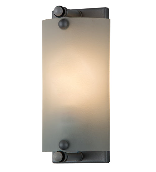 Meyda Lighting Metro Fusion 9" Nickel Nautilus Wall Sconce With Aqua Green & White Shade Glass