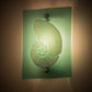 Meyda Lighting Metro Fusion 9" Nickel Nautilus Wall Sconce With Aqua Green & White Shade Glass