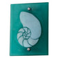 Meyda Lighting Metro Fusion 9" Nickel Nautilus Wall Sconce With Aqua Green & White Shade Glass