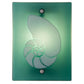 Meyda Lighting Metro Fusion 9" Nickel Nautilus Wall Sconce With Aqua Green & White Shade Glass