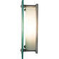 Meyda Lighting Metro Fusion 9" Nickel Nautilus Wall Sconce With Aqua Green & White Shade Glass